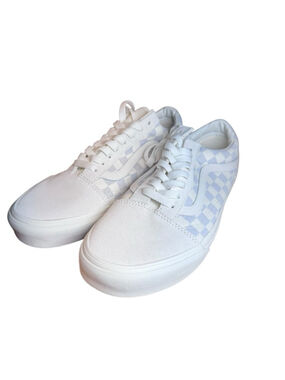 Men's Vans Old Skool Checkerboard Gray/Marshma Sneakers 9.5 White/Gray
